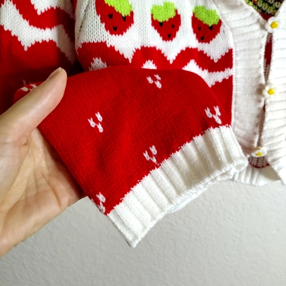 Dolls Kill X Strawberry Shortcake Berry Charms Intarsia Sweater Sz M - Picture 5 of 8
